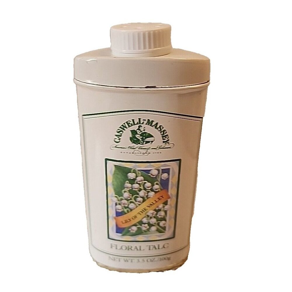 Caswell Massey Floral Talc Powder Tin Can Lily of the Valley Vintage